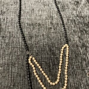 Chanel Elegant Black and Cream Beaded Necklace